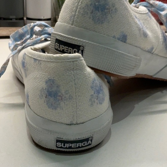 SUPERGA x LOVE SHACK FANCY Blue White Low Profile Floral Print Sneakers EU 41 - Picture 6 of 10